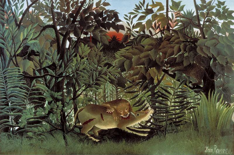 Henri Rousseau The Hungry Lion Throws Itself on the Antelope Germany oil painting art